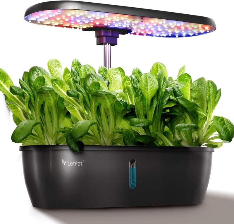 LETPOT Store مجموعة نظام الزراعة المائية الكلاسيكية، حديقة الأعشاب الداخلية، ضوء نمو LED كامل الطيف 24 واط، 12 وحدة، على الطاولة، هدايا لمحبي النباتات، المطبخ، الحصاد، وضعين مزدوجين، حتى 16 بوصة، خزان 5.5 لتر - Image 1